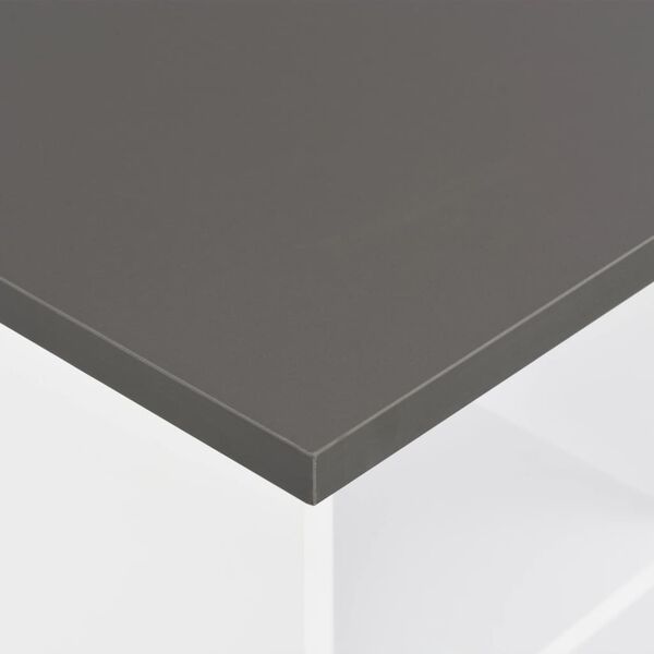 vidaXL Bar Table White and Anthracite Grey Engineered wood Standard