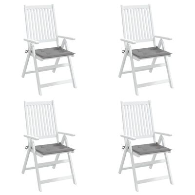 vidaXL Garden Chair Cushions 4 pcs Gray 15.7"x15.7"x1.2" Oxford Fabric
