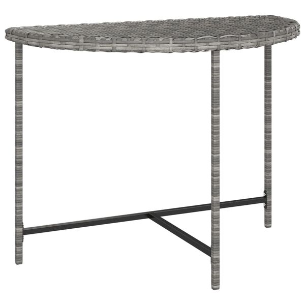 vidaXL Garden Table Grey Poly Rattan Medium Tough Garden Table