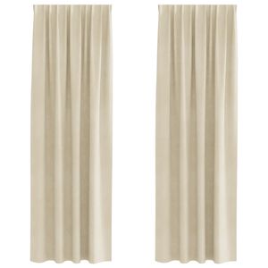 vidaXL Blackout Curtains 2 pcs Cream 55.12 x 88.58 in Velvet