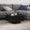 vidaXL Coffee Table Black Oak 21.65 x 21.65 x 12.20 in Engineered Wood