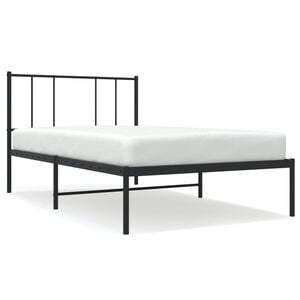 vidaXL Bed Frame Black Powder-Coated Steel 39.4 x 78.7 in Bed Frame