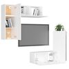 vidaXL TV Cabinet Set Set of 4 White Engineered wood Modern
