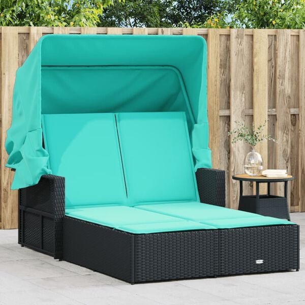 vidaXL Double Sun Lounger Black