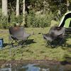 vidaXL Camping Chairs with Pocket Foldable 2 pcs Gray
