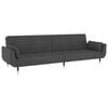 vidaXL Sofa Bed Dark Grey Velvet (100% polyester), wood, metal, foam