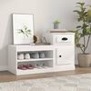 vidaXL Shoe Cabinet High gloss white Engineered Wood Medium Shoe Cabinet