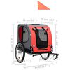 vidaXL Pet Bike Trailer Red and Black Oxford fabric and Steel Medium