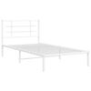 vidaXL Bed Frame White Powder-coated steel Single Bed Frame