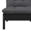 vidaXL 2-seater Garden Sofa Set of 2 Black Solid Pine Wood Medium