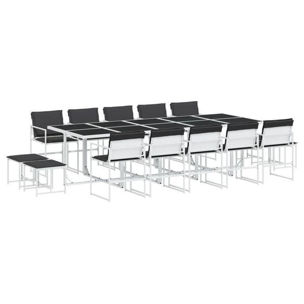 vidaXL Garden Dining Set White, Anthracite