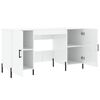 vidaXL Desk High gloss white Engineered wood, iron, zinc alloy