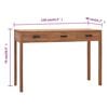 vidaXL Office Desk Warm Natural Solid Teak Wood 43.3 x 15.7 x 29.5 in