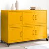 vidaXL Sideboard Mustard Yellow Cold-rolled steel Medium Rollable