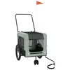 vidaXL Pet Bike Trailer Grey and black Oxford fabric, iron, PVC Medium