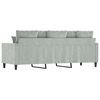 vidaXL 3-Seater Sofa Light Grey Velvet (100% polyester), metal, textilene