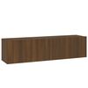 vidaXL TV Wall Cabinet Brown Oak Engineered Wood 47.2 in wide Drop-Down