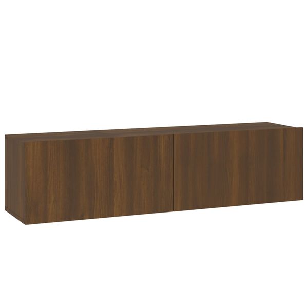 vidaXL TV Wall Cabinet Brown Oak Engineered Wood 47.2 in wide Drop-Down