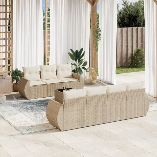 vidaXL Garden Sofa Set Beige, Cream White