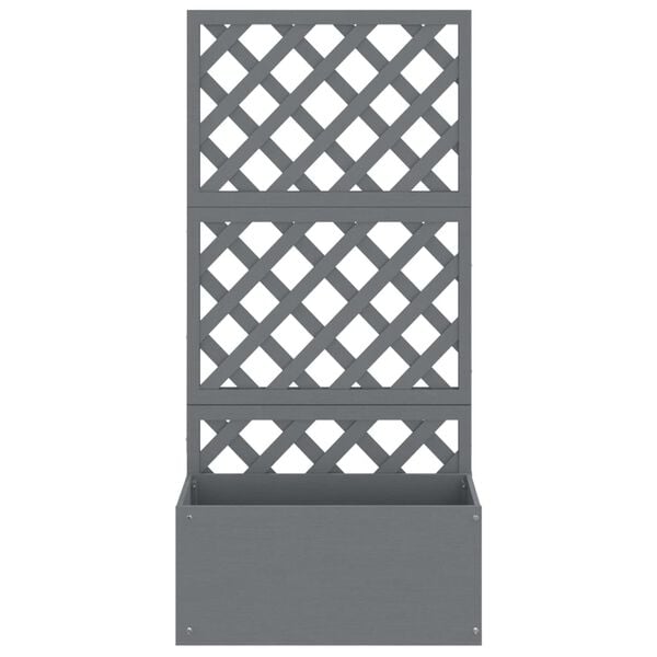 vidaXL Trellis Planter Set of 2 Grey Wood plastic composite Large
