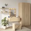 vidaXL Dressing Table Brown 23.62 x 15.75 x 27.56 in Engineered Wood