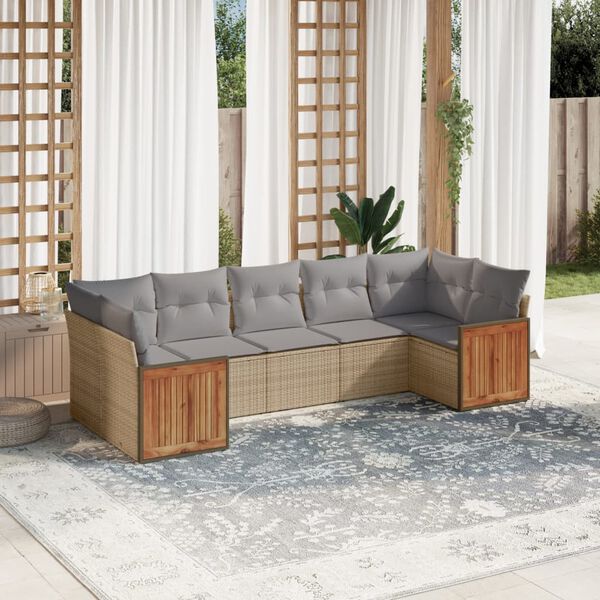 vidaXL Garden Sofa Set Beige