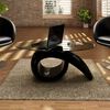 vidaXL Coffee Table High gloss black Toughened glass, fiberglass Modern