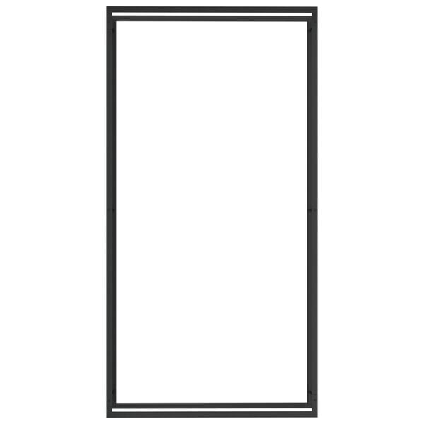vidaXL Firewood Rack Matt Black 43.3"x11"x84.3" Steel