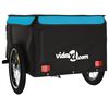 vidaXL Bike Trailer Black and Blue 99.2 lb Iron