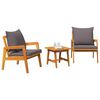 vidaXL Bistro Set 3 pcs Brown 59.5 x 65 x 72 cm Solid Acacia Wood