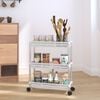 vidaXL Storage Trolley Silver and White