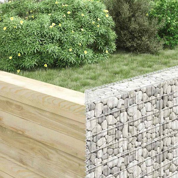 vidaXL Gabion Raised Bed Silver Galvanized Steel 59.1 x 7.9 x 39.4 in