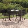 vidaXL Garden Dining Set Black Poly Rattan Medium Durable