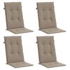 vidaXL Highback Chair Cushion Set of 4 Taupe Polyester 47.2x19.7x1.2 in