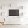 vidaXL TV Cabinet Set Set of 7 White Engineered wood Various sizes