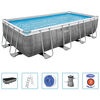 Bestway Swimming Pool Grey Tritech, laminated heavy-duty PVC, polyester mesh