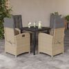 vidaXL 5 Piece Patio Dining Set with Cushions Mix Beige Poly Rattan