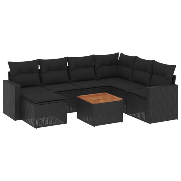 vidaXL Garden Sofa Set Black