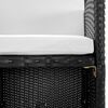 vidaXL Garden Dining Set Black Poly Rattan Removable Covers