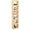 vidaXL Book Cabinet Natural Pine Solid Pinewood Tall Book Cabinet