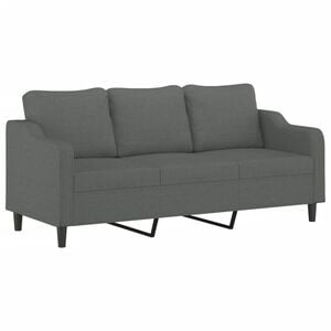 vidaXL 3-seater Sofa Dark Grey Metal Frame, 100% Polyester Fabric, Foam