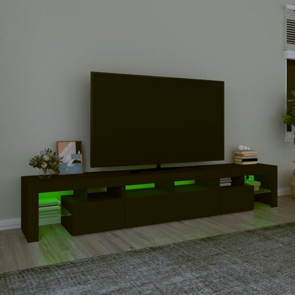 vidaXL TV Cabinet Black Engineered wood Large TV Cabinet Rectangular