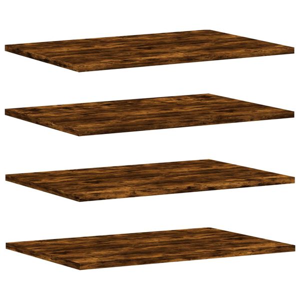vidaXL Wall Shelf Set of 4 Smoked oak Engineered wood Medium