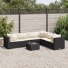 vidaXL Patio Lounge Set Black, Cream White