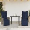 vidaXL Reclining Patio Chairs 2 pcs with Cushions Gray Poly Rattan