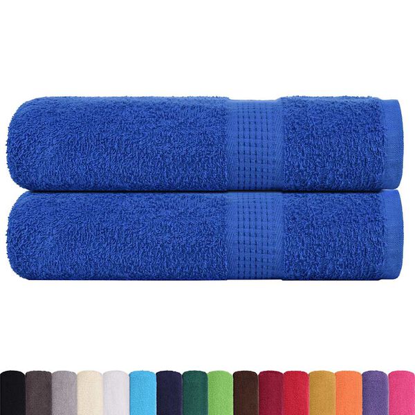 vidaXL Bath Towel Set of 2 Blue 100% Cotton Large Bath Towel