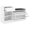 vidaXL Shoe Bench White Engineered wood, MDF, faux leather Medium