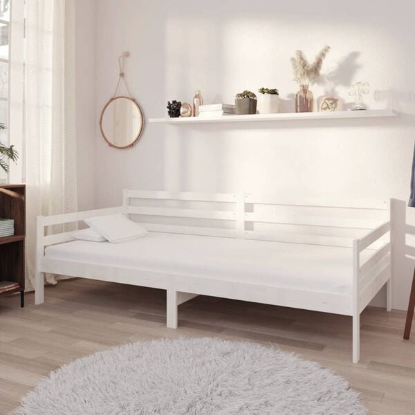 vidaXL Day Bed White Solid pine wood 35.4 x 78.7 in