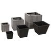 vidaXL Garden Raised Beds 3 pcs Poly Rattan Gray