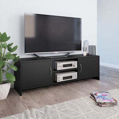 vidaXL TV Stand Black 47.2"x11.8"x14.8" Engineered Wood